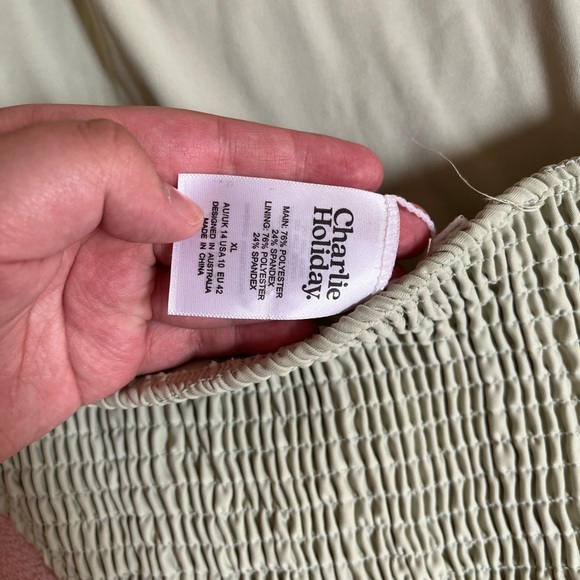 CHARLIE HOLIDAY One Piece Swimsuit XL pale green - Picture 6 of 7